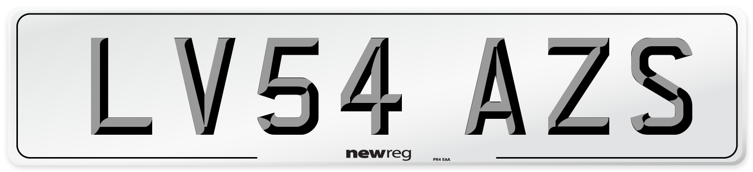 LV54 AZS Number Plate from New Reg